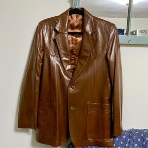 Miller Stockman Brown Leather Blazer Size 38 (Men's Medium)